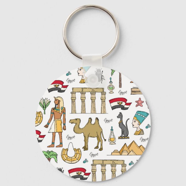 Color Symbols of Egypt Pattern Keychain (Front)