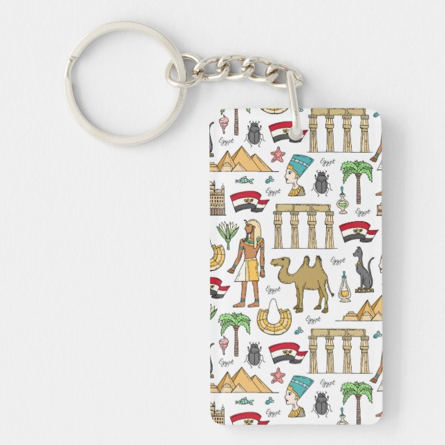 Color Symbols of Egypt Pattern Keychain (Front)