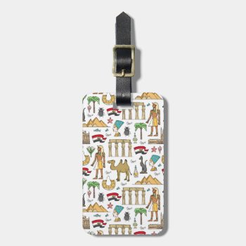 Color Symbols Of Egypt Pattern Luggage Tag by adventurebeginsnow at Zazzle