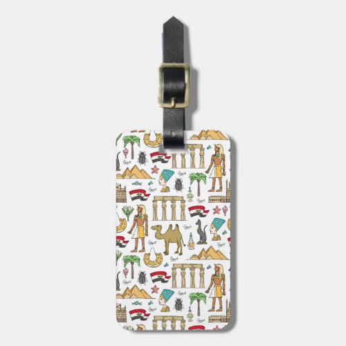 Color Symbols of Egypt Pattern Luggage Tag