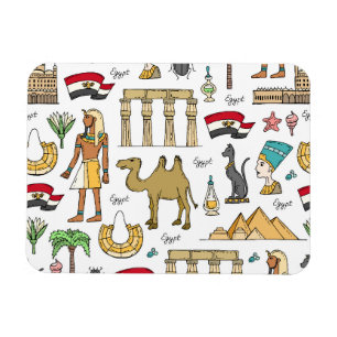 Color Symbols of Egypt Pattern Magnet