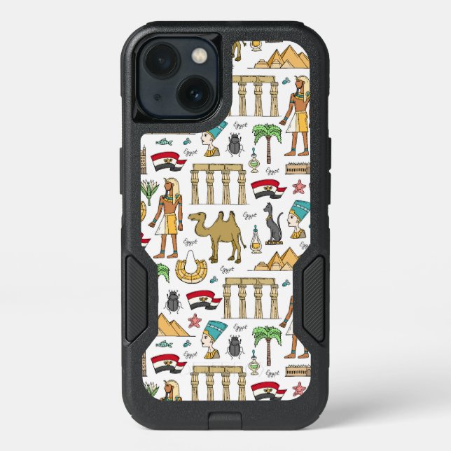 Color Symbols of Egypt Pattern Otterbox iPhone Case (Back)