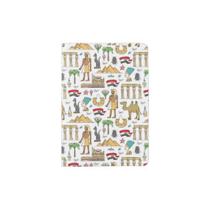 Color Symbols of Egypt Pattern Passport Holder