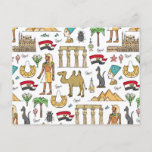 Color Symbols of Egypt Pattern Postcard