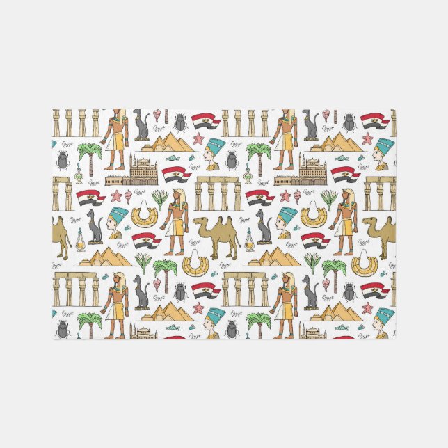 Color Symbols of Egypt Pattern Rug (Front)