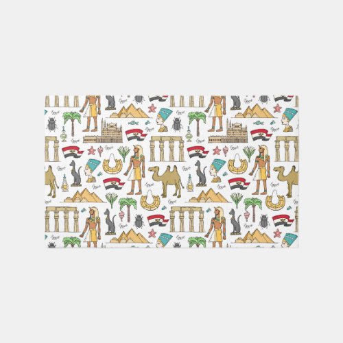 Color Symbols of Egypt Pattern Rug