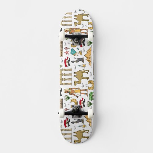 Color Symbols of Egypt Pattern Skateboard Deck