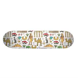 Color Symbols of Egypt Pattern Skateboard Deck