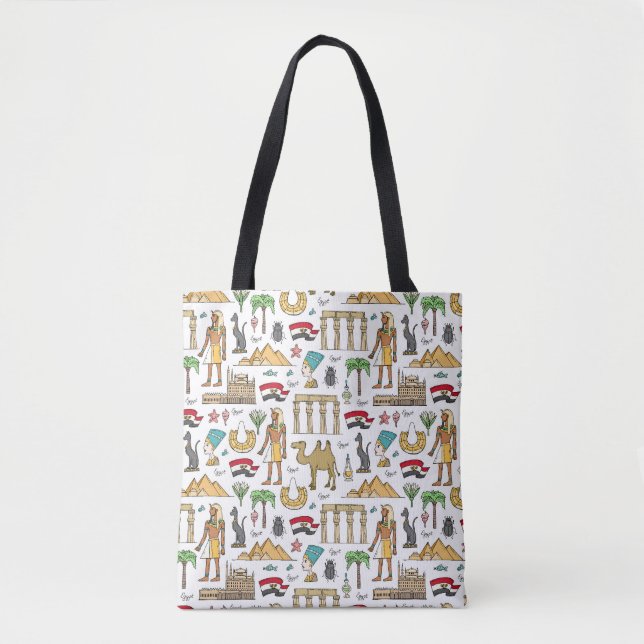 Color Symbols of Egypt Pattern Tote Bag (Front)