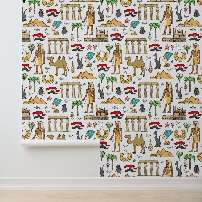 Color Symbols of Egypt Pattern Wallpaper (Application)