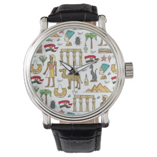 Color Symbols of Egypt Pattern Watch