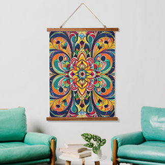 Color Symphony Mandala – Bold Psychedelic Floral Hanging Tapestry