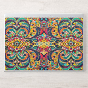 Color Symphony Mandala – Bold Psychedelic Floral HP Laptop Skin