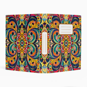 Color Symphony Mandala – Bold Psychedelic Floral Mini Binder