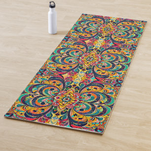 Color Symphony Mandala – Bold Psychedelic Floral Yoga Mat