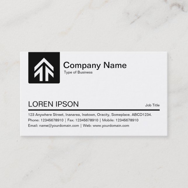 Color Tab Arrow - Black Business Card (Front)