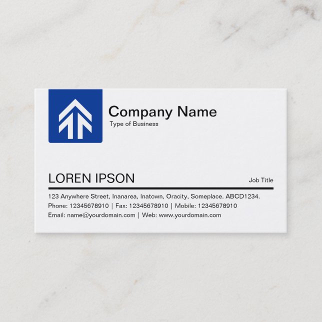 Color Tab Arrow - Navy Blue Business Card (Front)