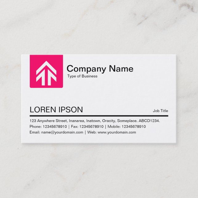 Color Tab Arrow - Neon Red Business Card (Front)