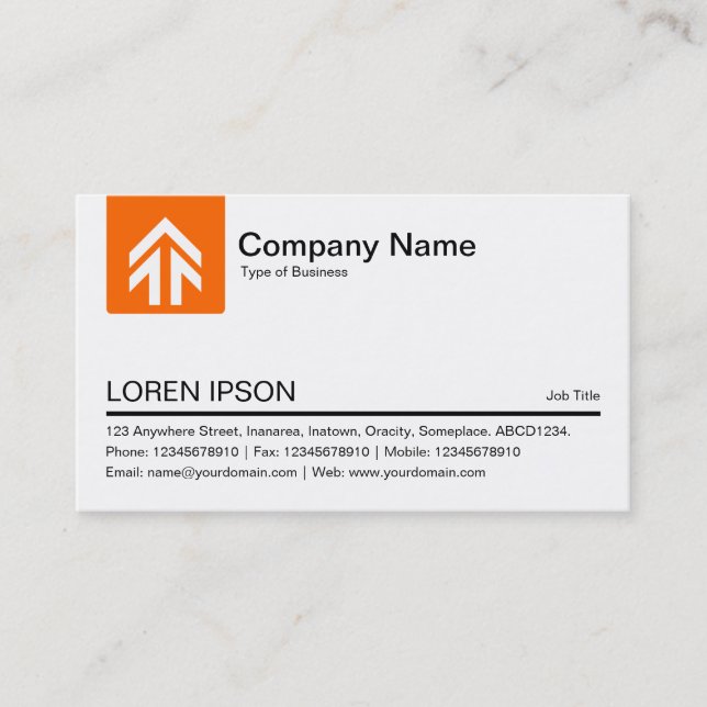 Color Tab Arrow - Orange Business Card (Front)