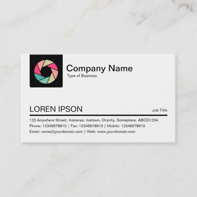 Color Tab - Black - Color Aperture symbol Business Card (Front)