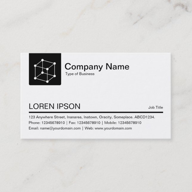 Color Tab Cube - Black Business Card (Front)