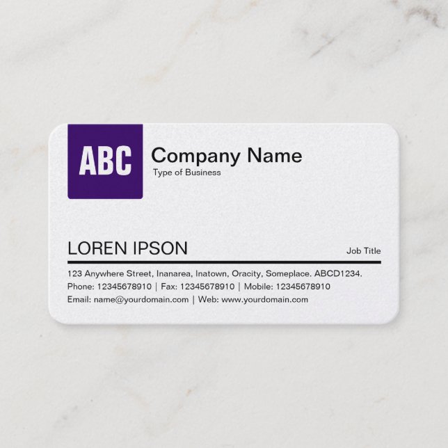 Color Tab - Deep Purple (Gold) Business Card (Front)