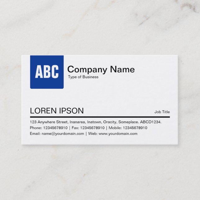 Color Tab - Navy Blue Business Card (Front)