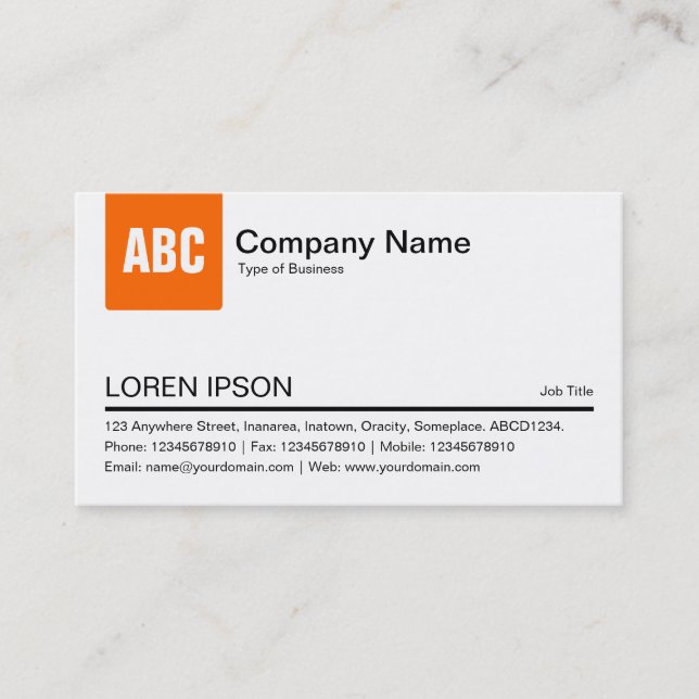 Color Tab - Orange Business Card (Front)