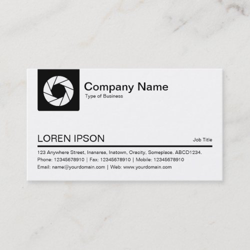 Color Tab _ White Aperture Symbol _ Black Business Card