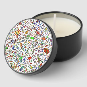 Color Tangled Electrical Wiring Cartoon Art Mini Candle Favors