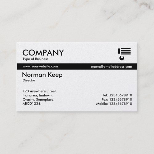Color Tex Banded _ Black and White Gold Business Card
