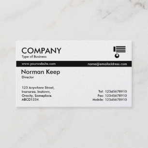 Color Tex Banded - Black and White (Platinum) Business Card