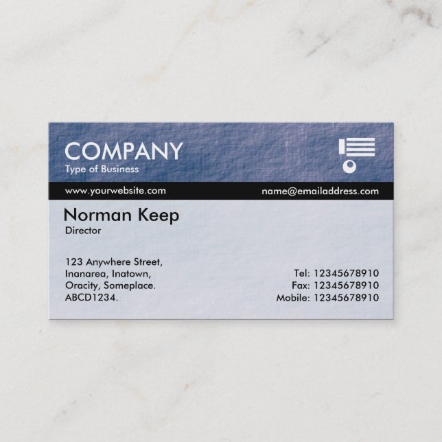 Color Tex Banded - Blue Stone Business Card (Front)