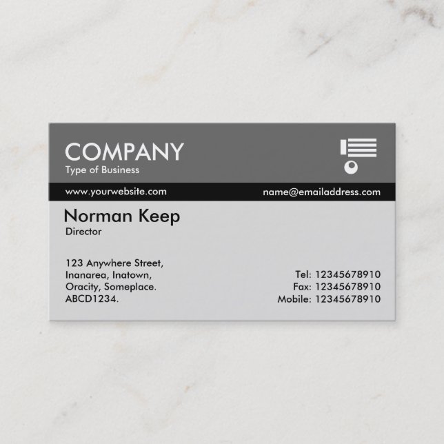 Color Tex Banded - Gray Business Card (Front)