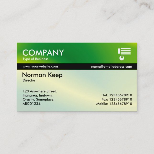 Color Tex Banded - Green Wave Business Card (Front)