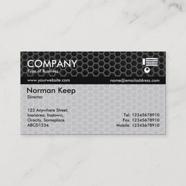 Color Tex Banded - Honeycomb Dark Business Card (Front)