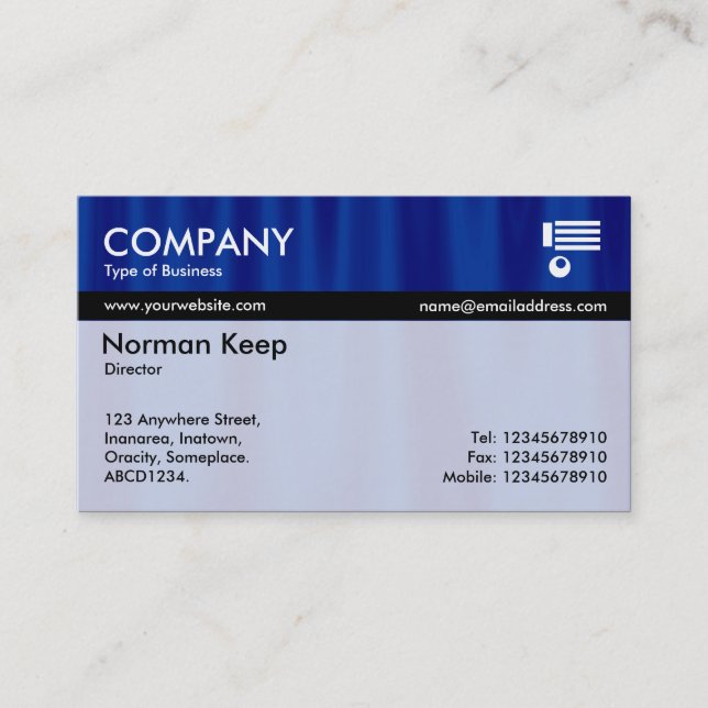 Color Tex Banded - Midnight Curtains Business Card (Front)