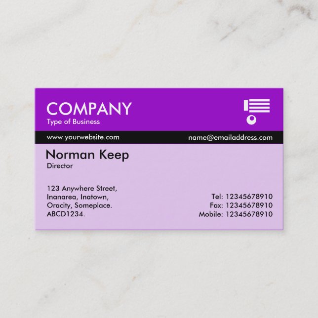 Color Tex Banded - Purple (9900CC) Business Card (Front)