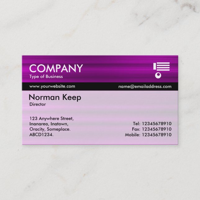 Color Tex Banded - Purple Brushed Business Card (Front)