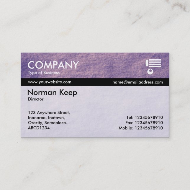 Color Tex Banded - Purple Planet Business Card (Front)