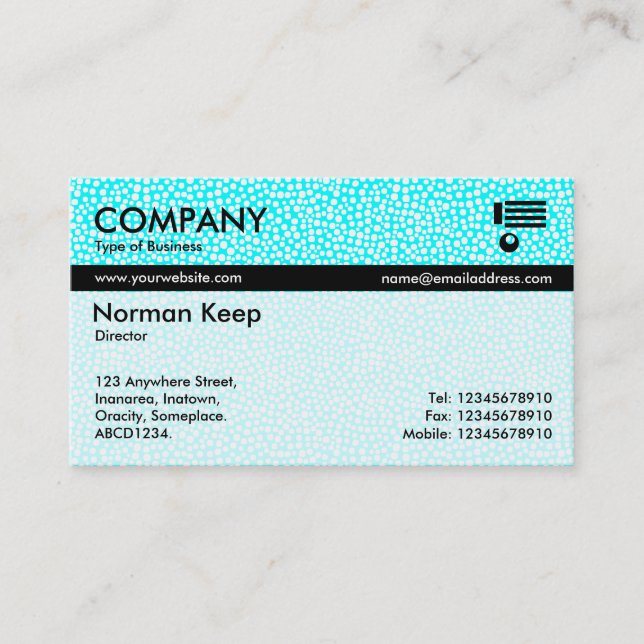 Color Tex Banded - Random Spots - Cyan Business Card (Front)