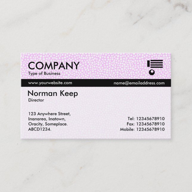 Color Tex Banded - Random Spots - Pale Pink Business Card (Front)