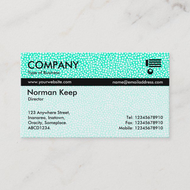 Color Tex Banded - Random Spots - Turquoise Business Card (Front)