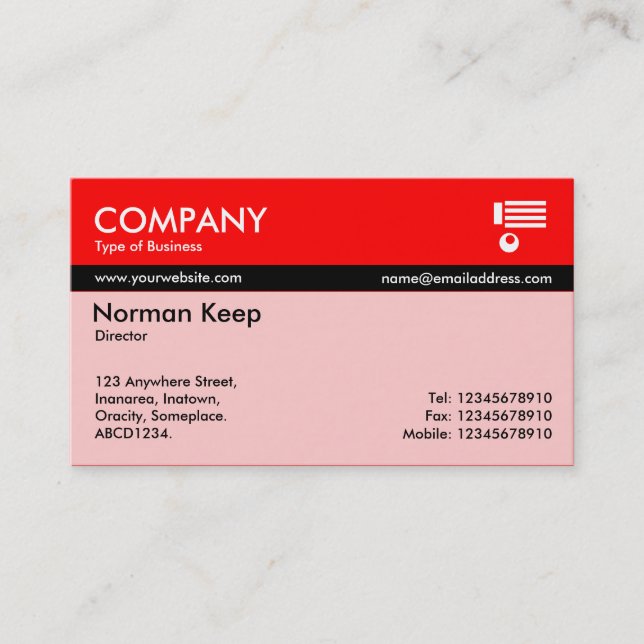 Color Tex Banded - Red Business Card (Front)