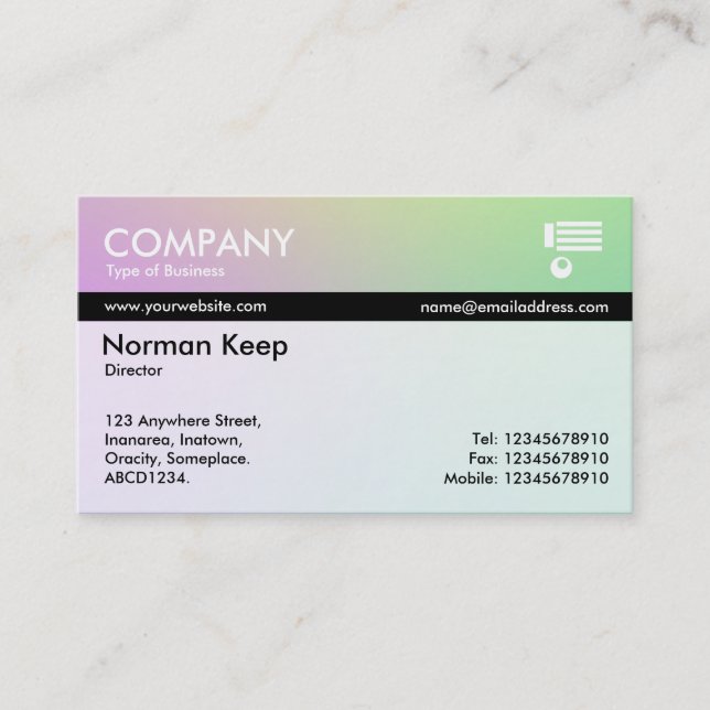 Color Tex Banded - Soft Gradients Business Card (Front)