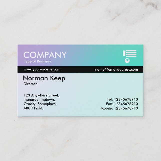 Color Tex Banded - Soft Gradients Business Card (Front)