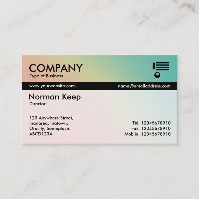 Color Tex Banded - Soft Gradients Business Card (Front)