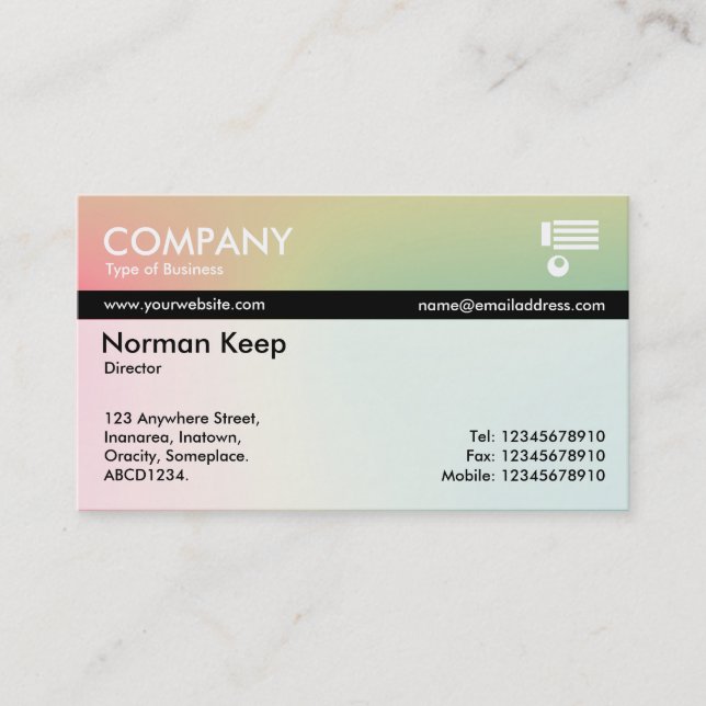Color Tex Banded - Soft Gradients Business Card (Front)