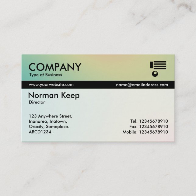 Color Tex Banded - Soft Gradients Business Card (Front)