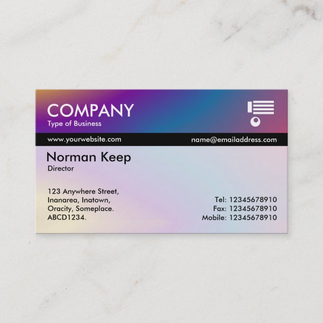 Color Tex Banded - Subtle Colors Business Card (Front)